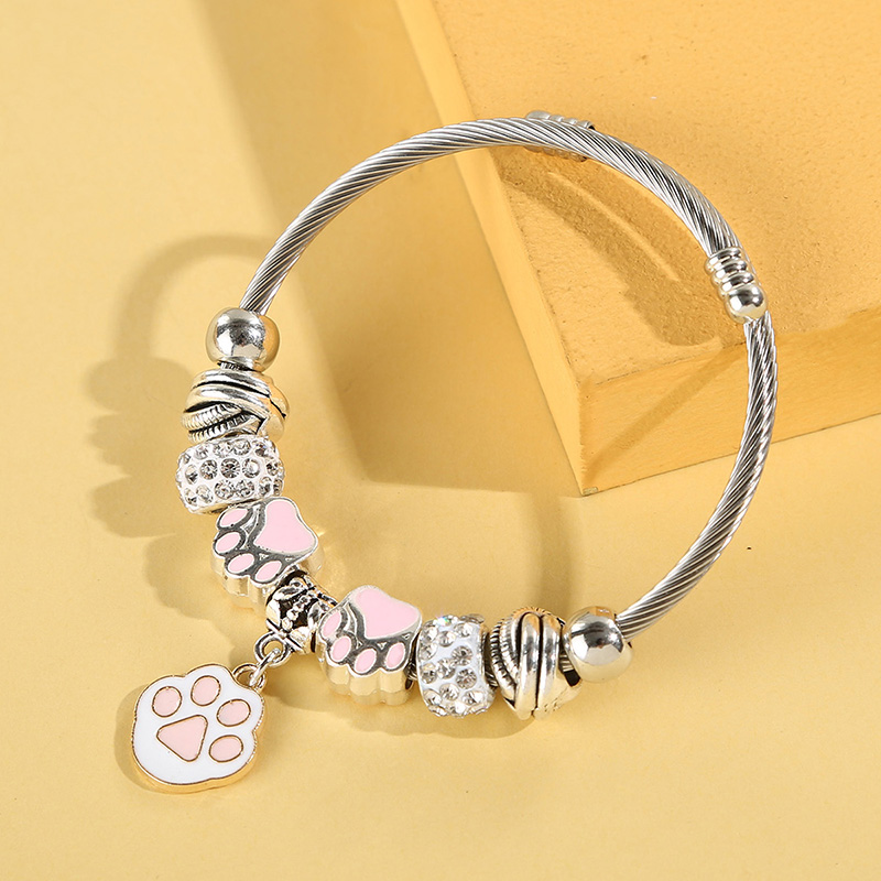 Casual Starfish Cat Butterfly Stainless Steel Inlay Rhinestones Bangle 1 Piece display picture 17
