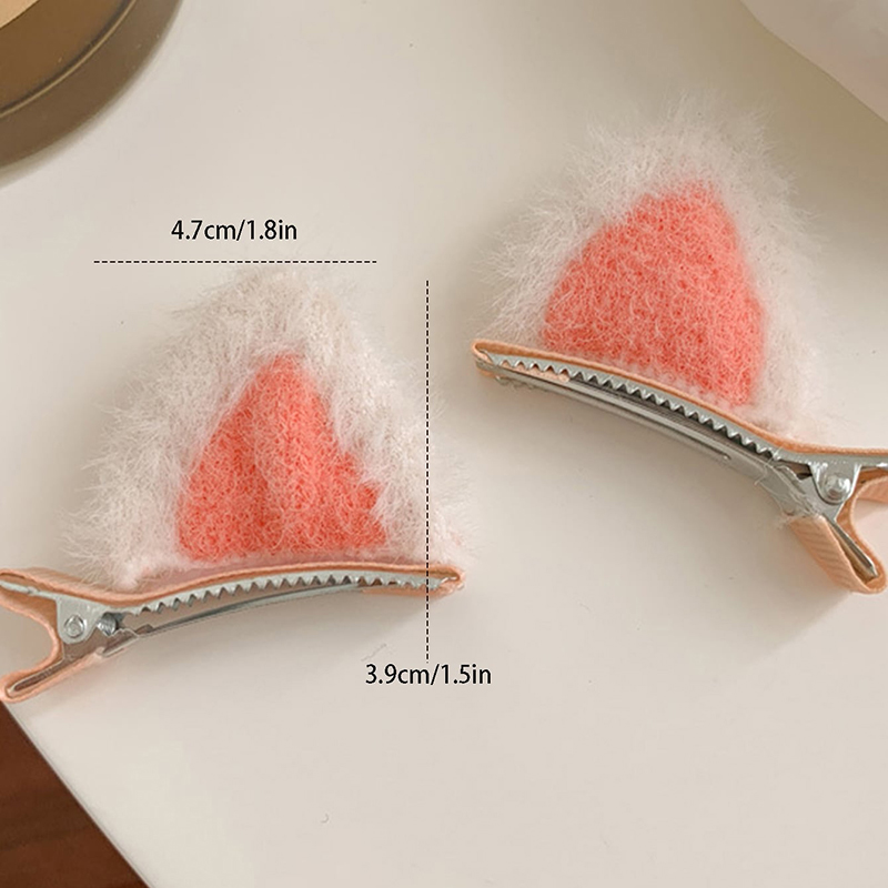 Women's Cute Cat Ears Artificial Wool Cloth Plush Hair Clip display picture 1