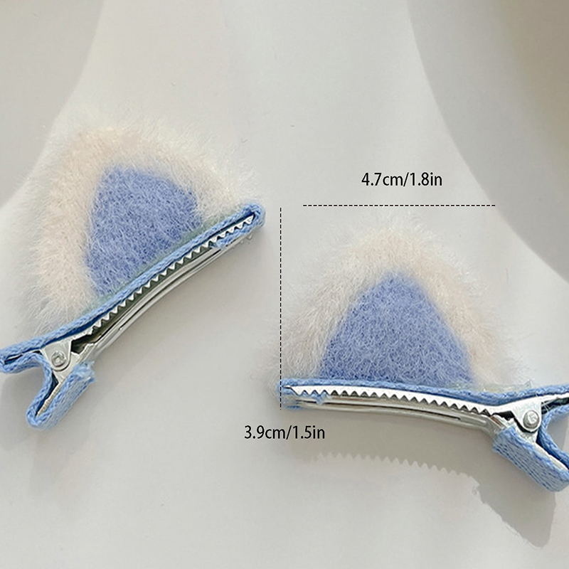 Women's Cute Cat Ears Artificial Wool Cloth Plush Hair Clip display picture 2