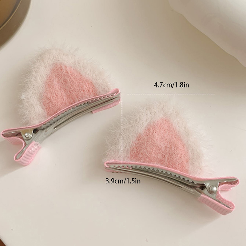Women's Cute Cat Ears Artificial Wool Cloth Plush Hair Clip display picture 4