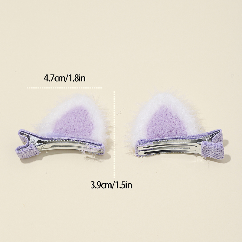 Women's Cute Cat Ears Artificial Wool Cloth Plush Hair Clip display picture 5