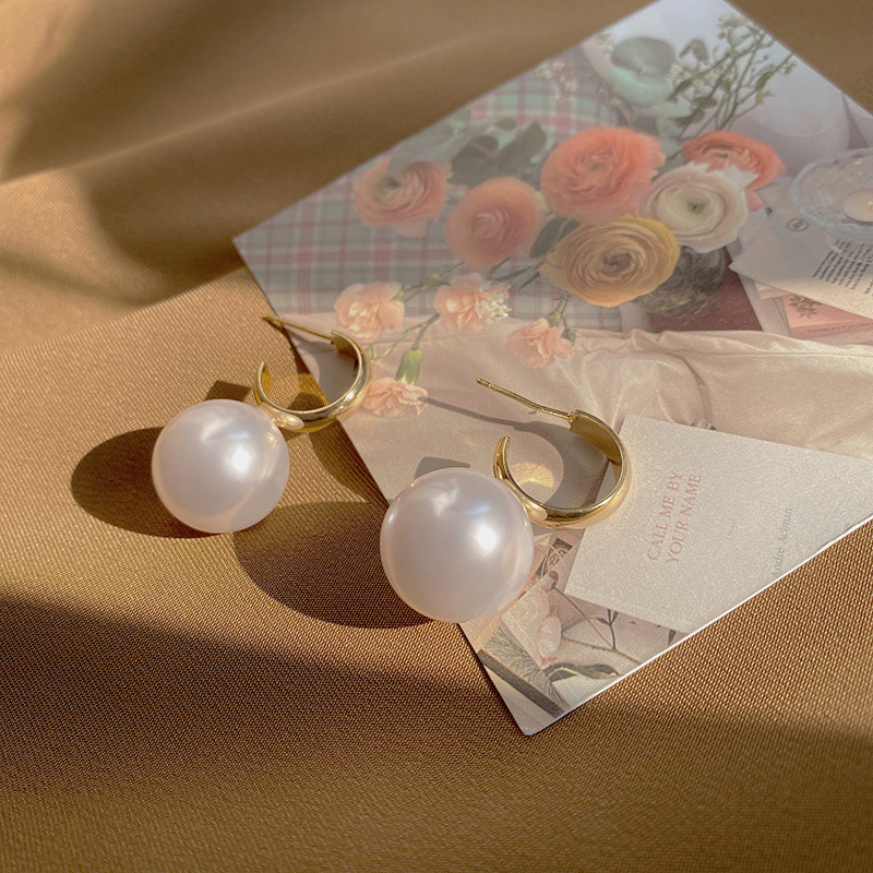 Style Simple Géométrique Alliage Placage Perles Artificielles Femmes Boucles D'oreilles 1 Paire display picture 5