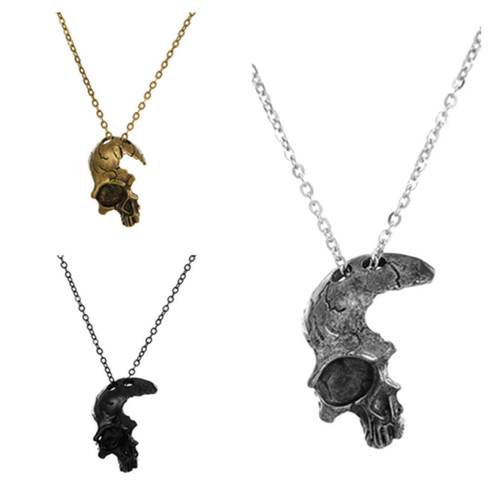 Punk Skull Alloy Hollow Out Unisex Pendant Necklace 1 Piece display picture 1