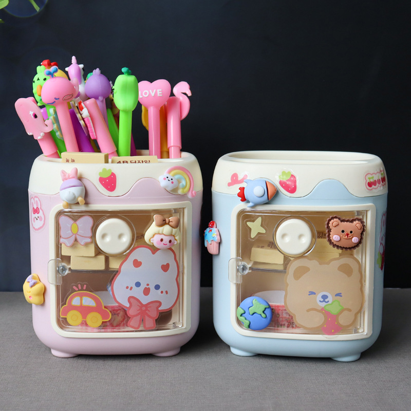Cute Cartoon Large Capacity Storage Box Student Stationery Pen Holder display picture 4