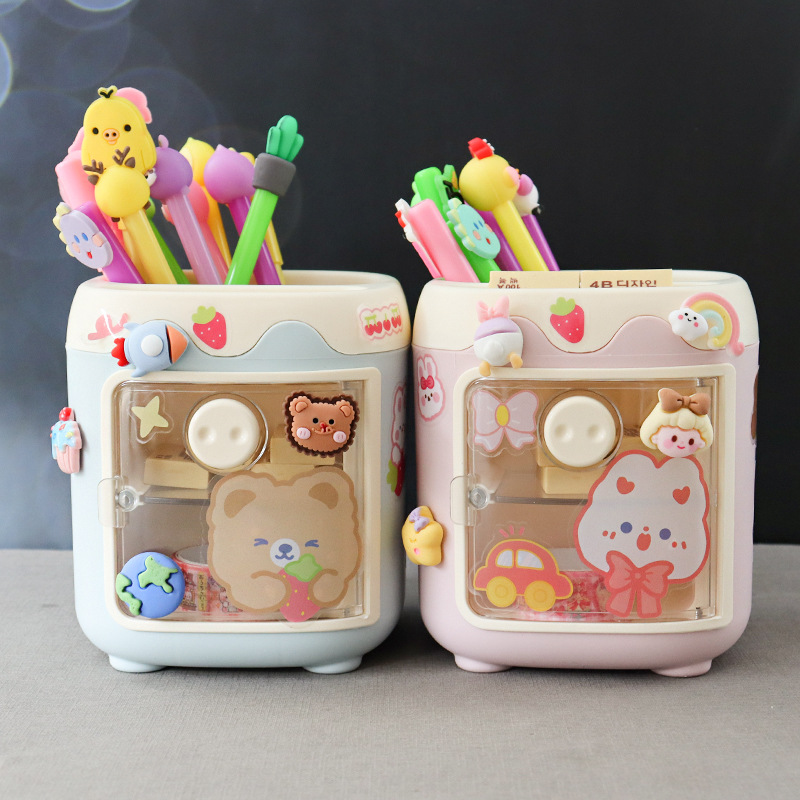 Cute Cartoon Large Capacity Storage Box Student Stationery Pen Holder display picture 5