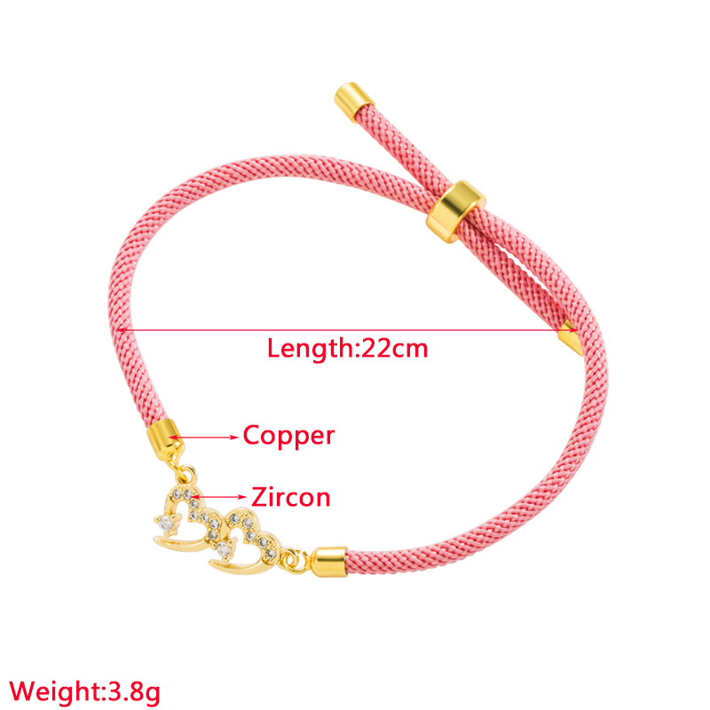 Estilo Simple Forma De Corazón Avión Soga Cobre Embutido Circón Mujeres Pulsera 1 Pieza display picture 1