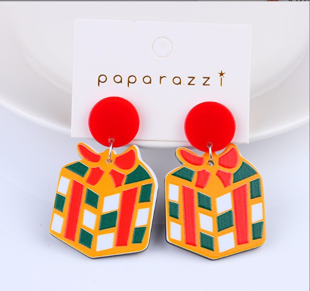 Moda Árbol De Navidad Papá Noel Letra Arílico Barniz De Estufa Mujeres Pendientes De Gota 1 Par display picture 3