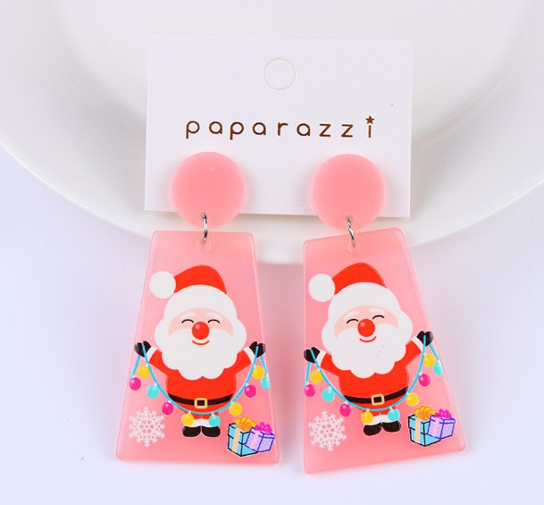 Moda Árbol De Navidad Papá Noel Letra Arílico Barniz De Estufa Mujeres Pendientes De Gota 1 Par display picture 8