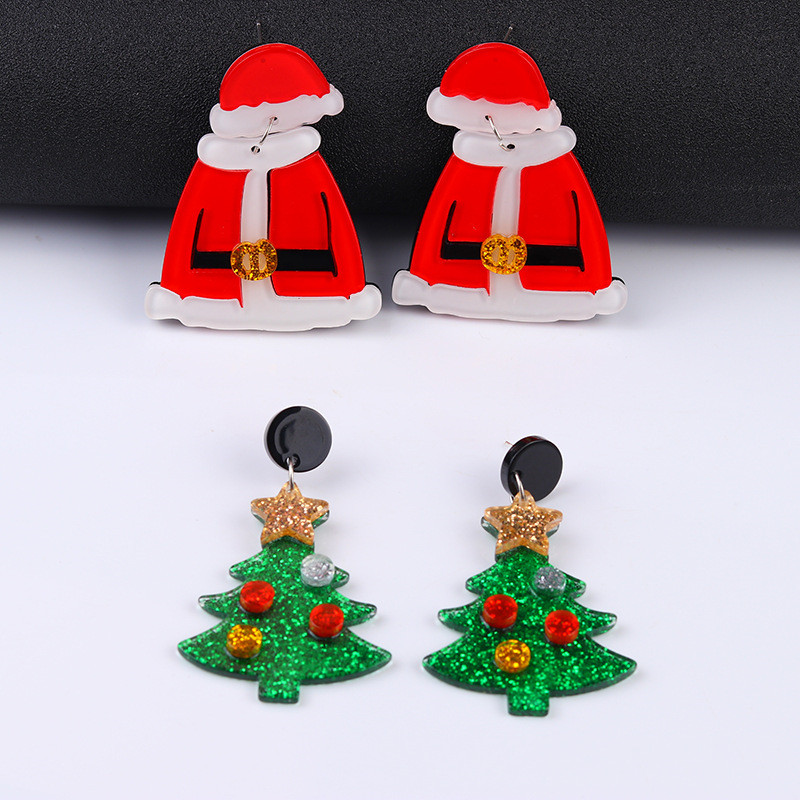 Simple Style Christmas Tree Arylic Stoving Varnish Women's Drop Earrings 1 Pair display picture 4