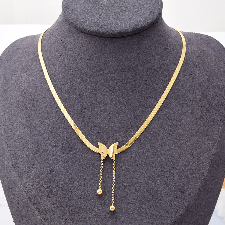 304 Stainless Steel 18K Gold Plated Vintage Style Plating Butterfly Necklace display picture 5