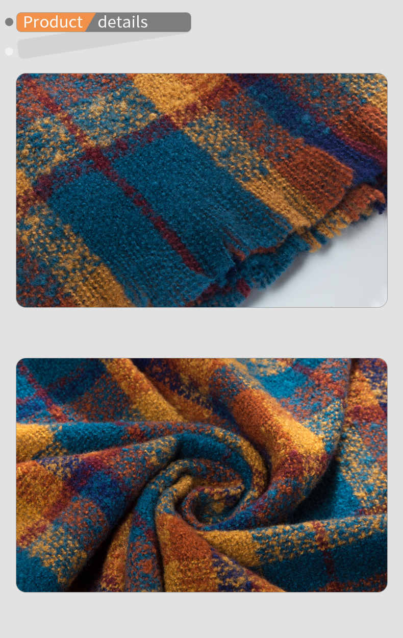 Unisex Retro Tartan Polyester Warm Winter Scarves 1 Piece display picture 7