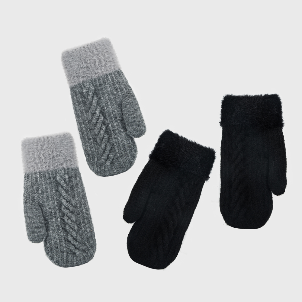 Unisex Fashion Color Block Knit Warm Plush Gloves 1 Pair display picture 1