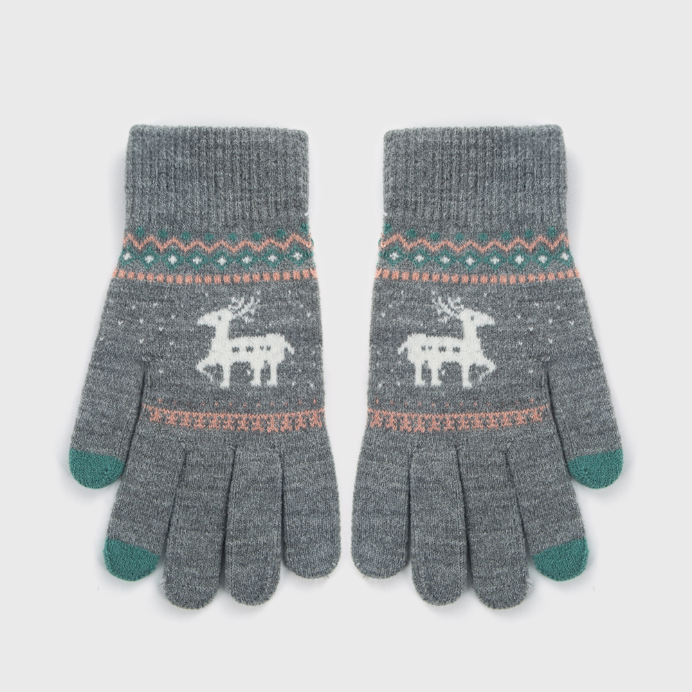 Unisex Fashion Elk Knit Warm Gloves 1 Pair display picture 7