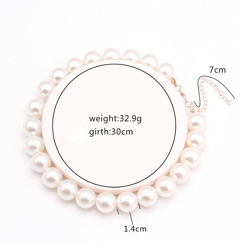 Moda Color Sólido Perla Artificial Mujeres Collar 1 Pieza display picture 6