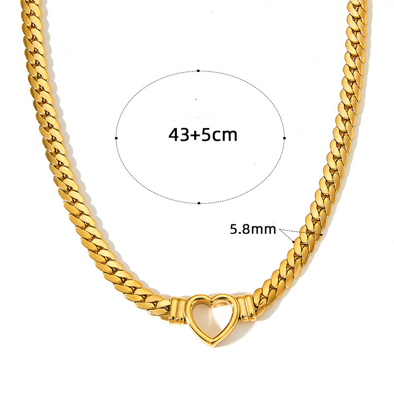 Retro Heart Shape Stainless Steel Plating Necklace display picture 3