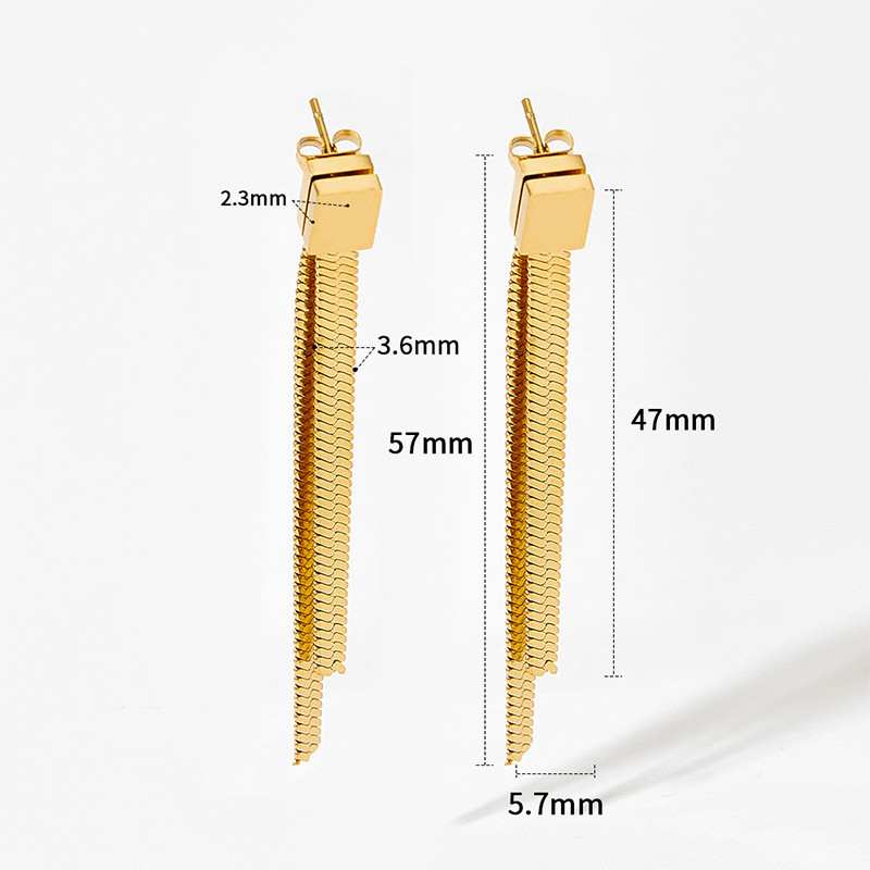 Simple Style Geometric Solid Color Stainless Steel Plating Drop Earrings 1 Pair display picture 4