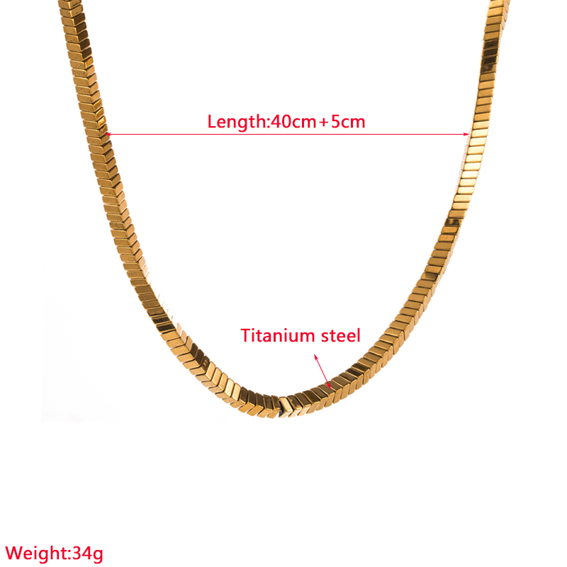 Vintage-stil Geometrisch Titan Stahl Überzug Vergoldet Halskette 1 Stück display picture 1