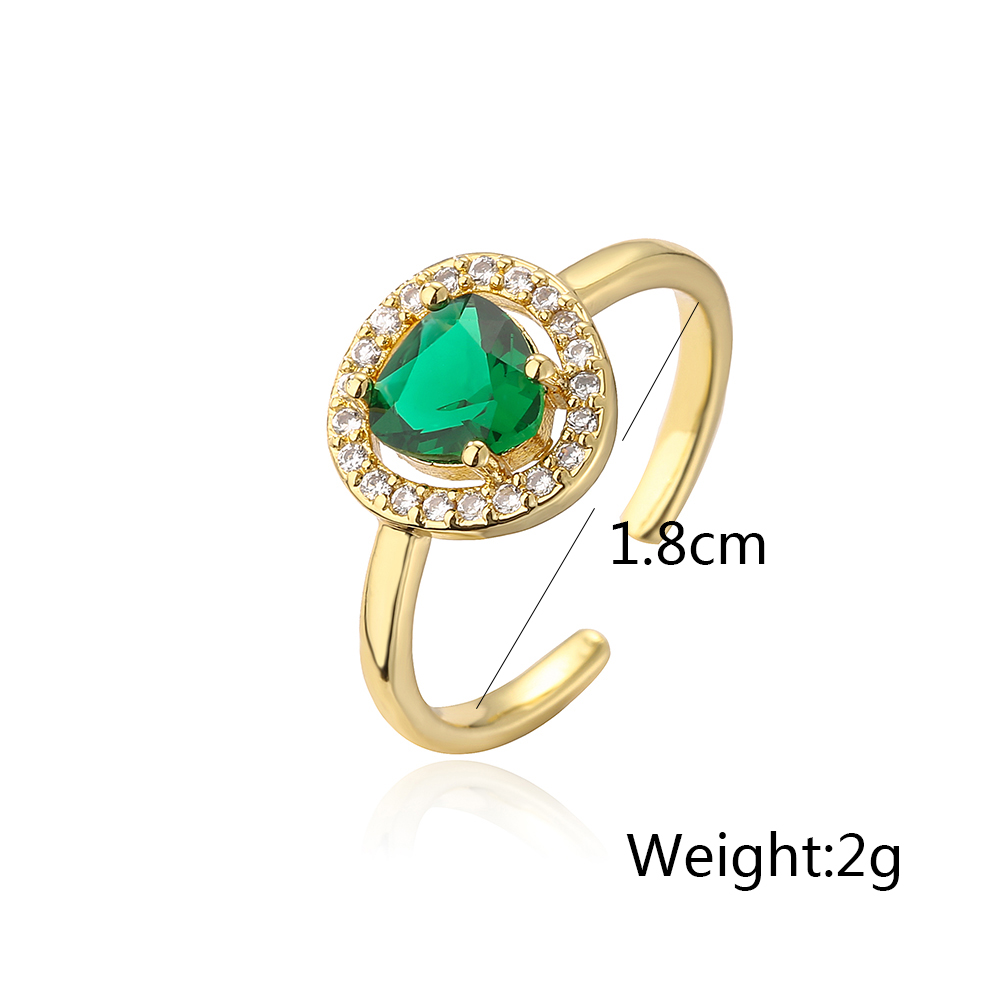Fashion Geometric Copper Gold Plated Zircon Open Ring 1 Piece display picture 6