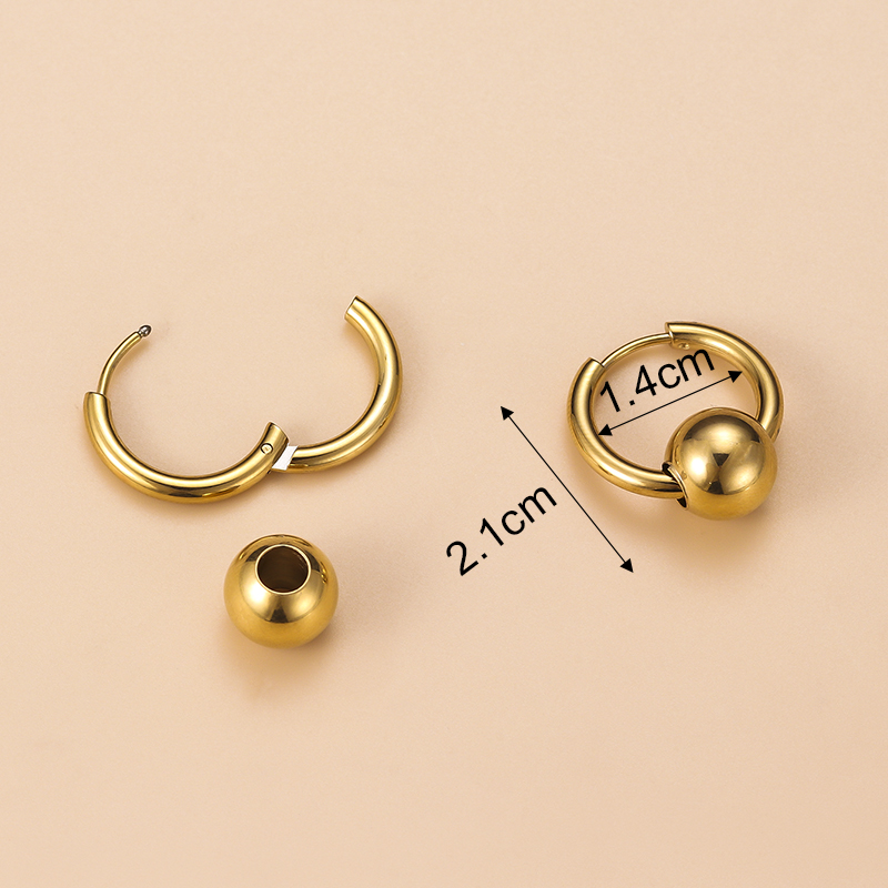Fashion Pentagram Moon Stainless Steel Titanium Steel Gold Plated Earrings 1 Pair display picture 7