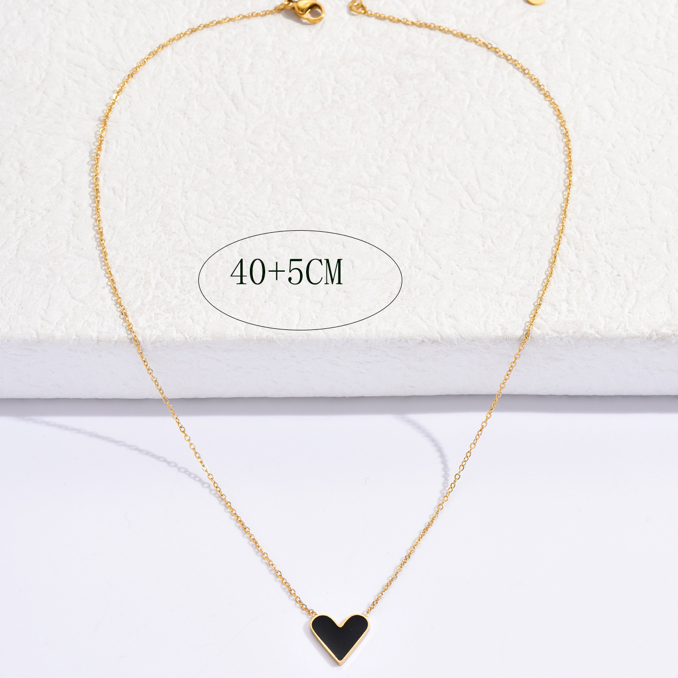 Fashion Heart Shape Stainless Steel Enamel Necklace display picture 3