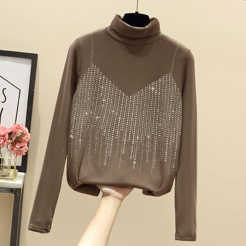 Women's T-shirt Long Sleeve T-shirts Diamond Fashion Solid Color display picture 16
