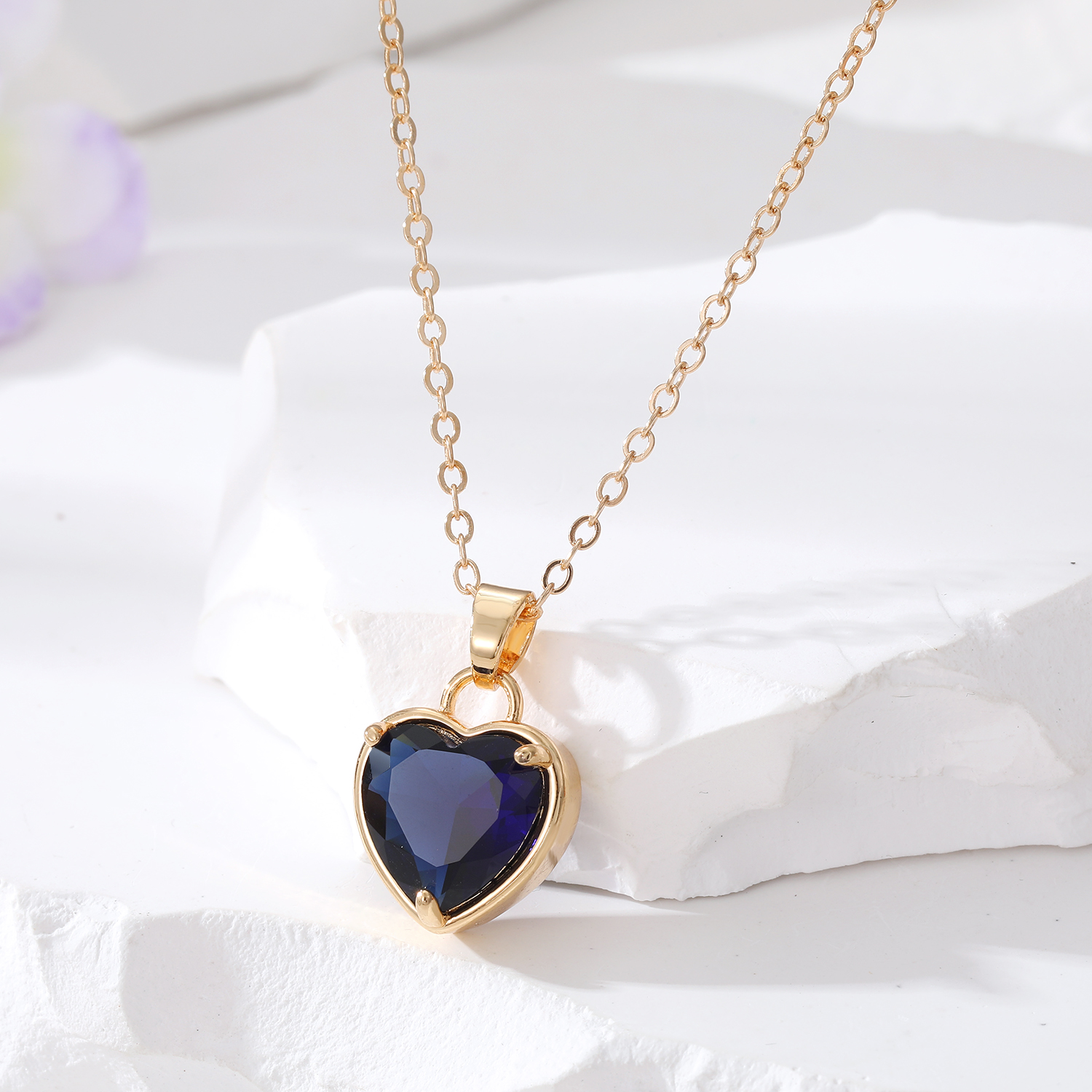 Fashion Heart Shape Alloy Inlay Glass Women's Pendant Necklace 1 Piece display picture 3