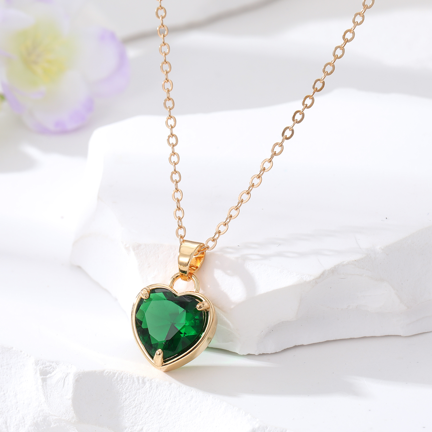 Fashion Heart Shape Alloy Inlay Glass Women's Pendant Necklace 1 Piece display picture 4