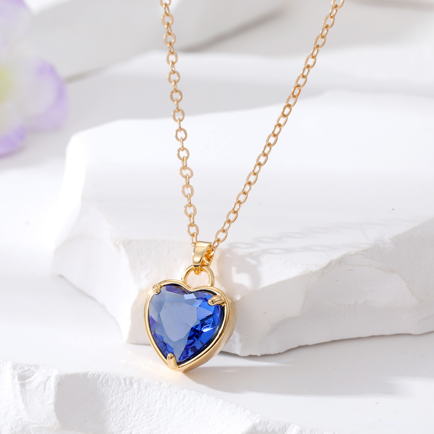 Fashion Heart Shape Alloy Inlay Glass Women's Pendant Necklace 1 Piece display picture 6