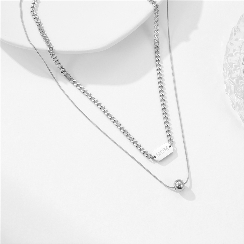 Simple Style Letter Titanium Steel Necklace 1 Piece display picture 3