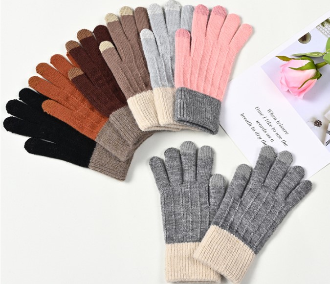 Women's Fashion Stripe Imitation Cashmere Gloves 1 Pair display picture 5