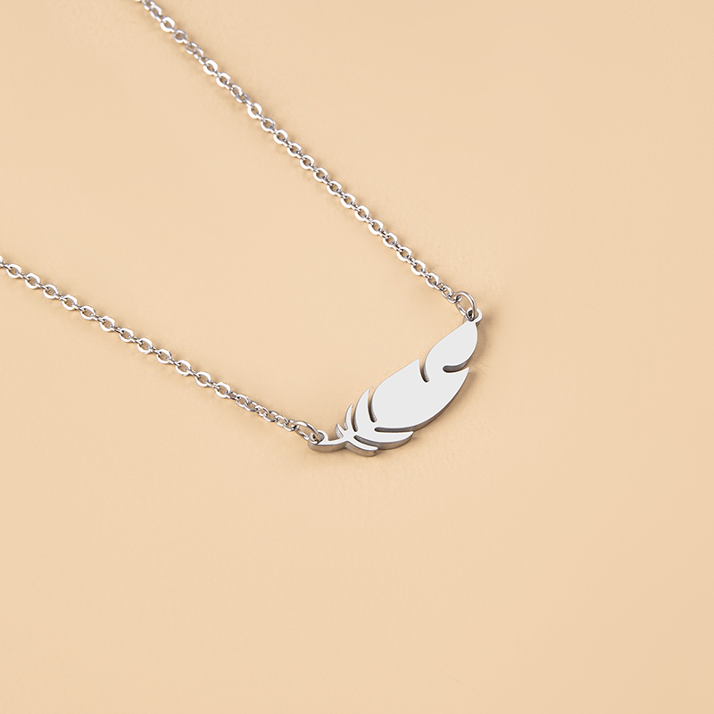 Fashion Feather Stainless Steel Necklace 1 Piece display picture 5