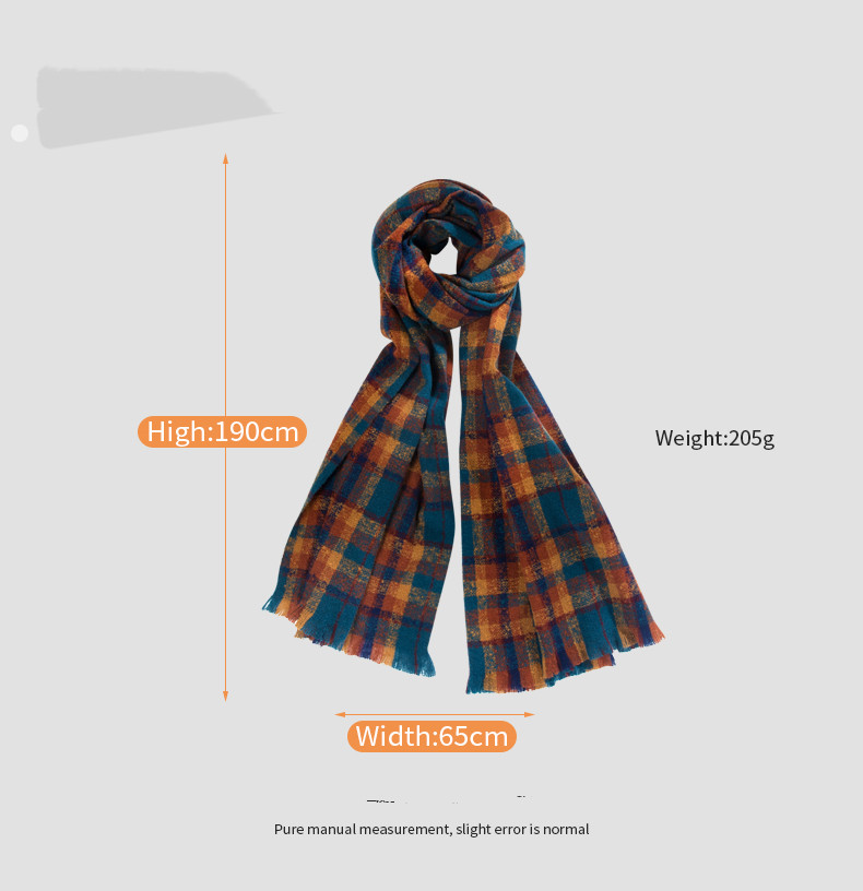 Unisex Retro Tartan Polyester Warm Winter Scarves 1 Piece display picture 10