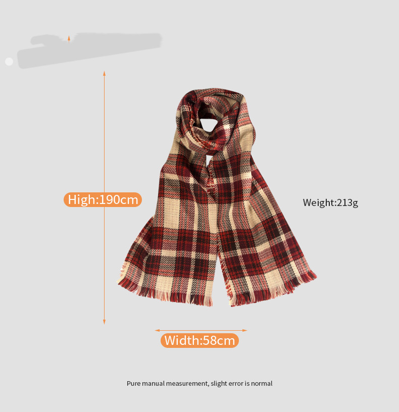 Unisex Fashion Color Block Polyester Warm Raw Hem Winter Scarves 1 Piece display picture 8