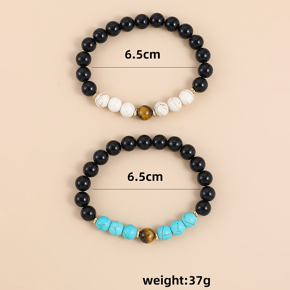 Fashion Round Natural Stone Beaded Bracelets 2 Pieces display picture 5