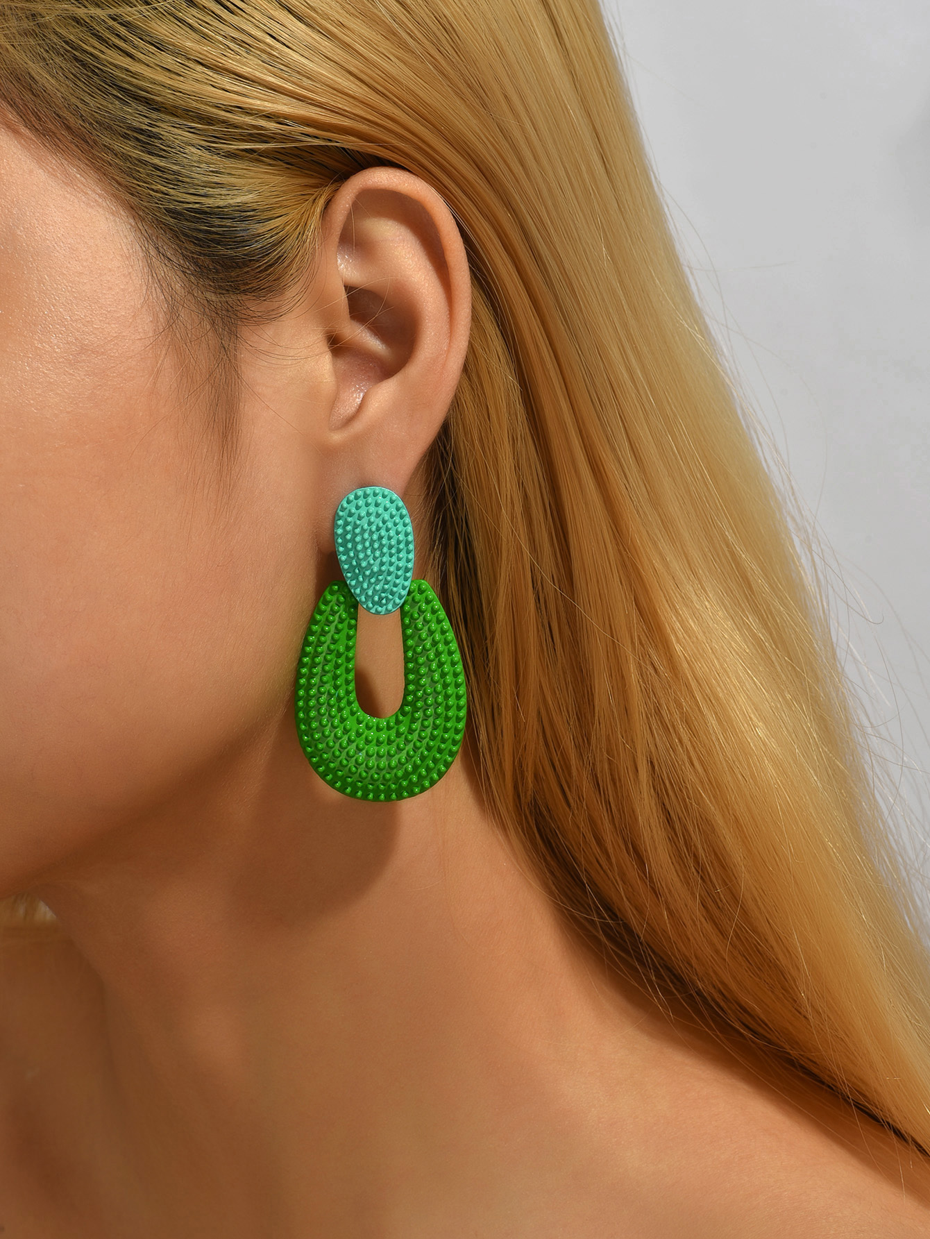 Fashion Color Block Alloy Women's Drop Earrings 1 Pair display picture 2