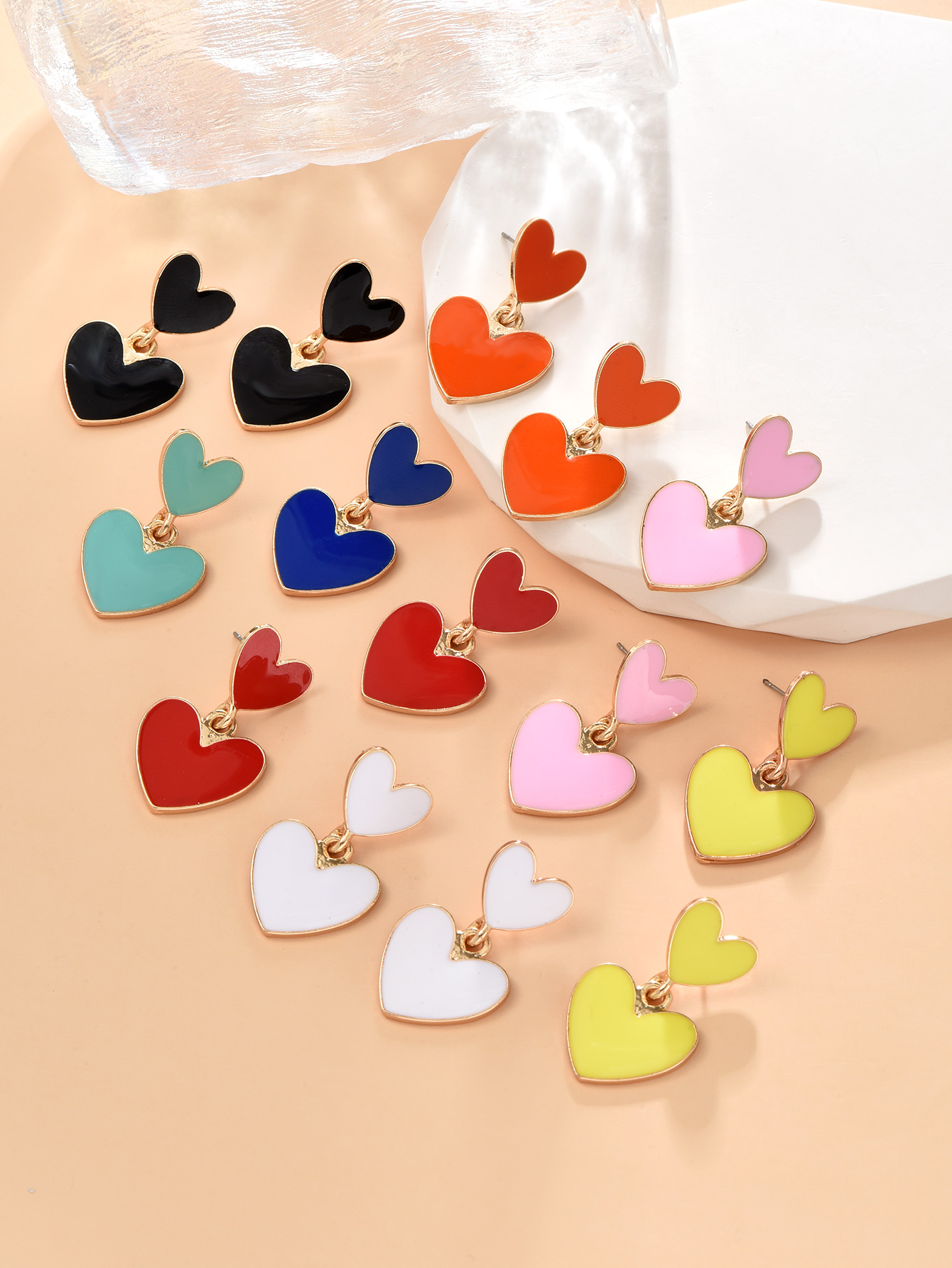 Fashion Heart Shape Alloy Women's Drop Earrings 1 Pair display picture 1