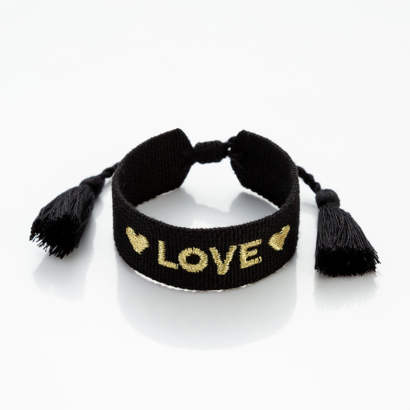 Simple Style Love Letter Polyester Knitting Women's Bracelets display picture 2