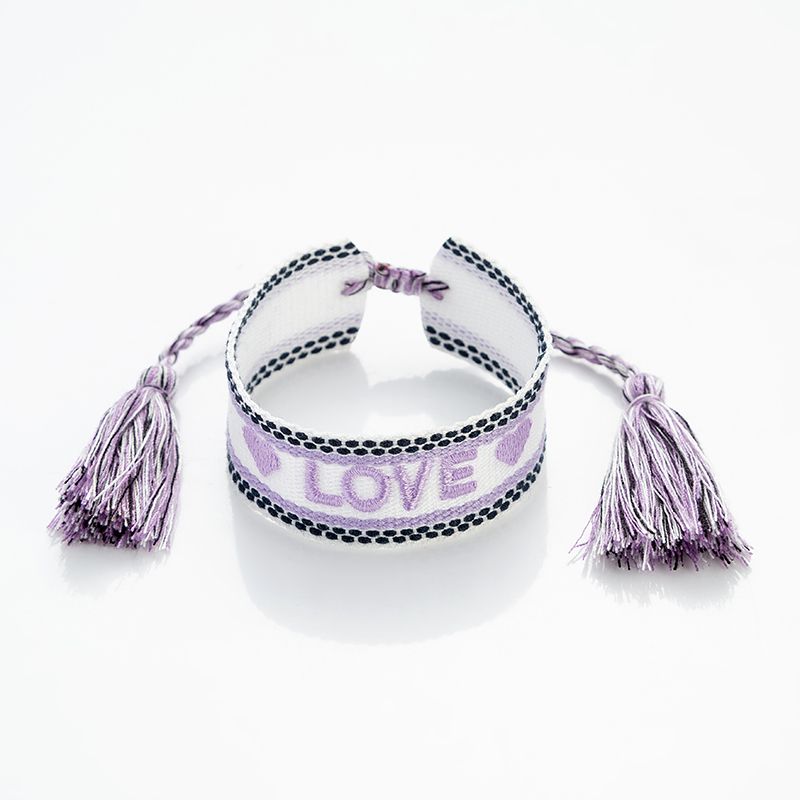 Simple Style Love Letter Polyester Knitting Women's Bracelets display picture 4