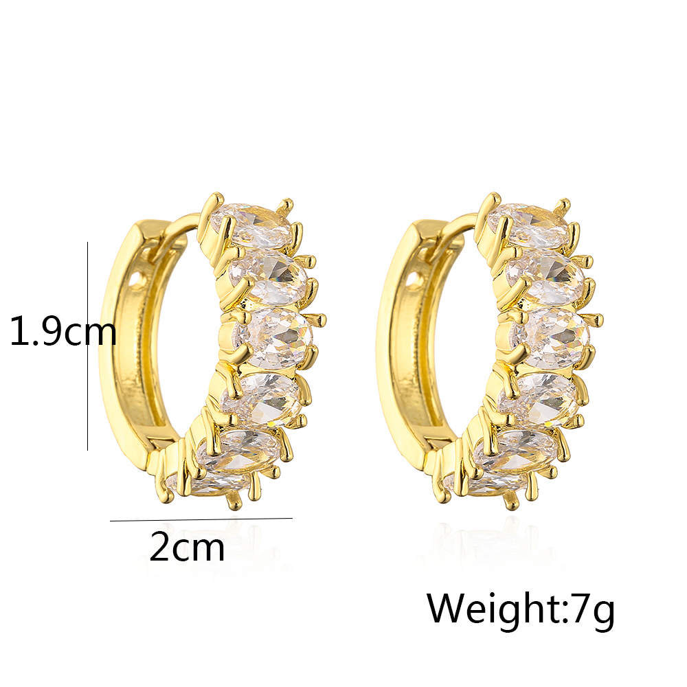 Fashion Geometric Copper Plating Zircon Hoop Earrings 1 Pair display picture 6