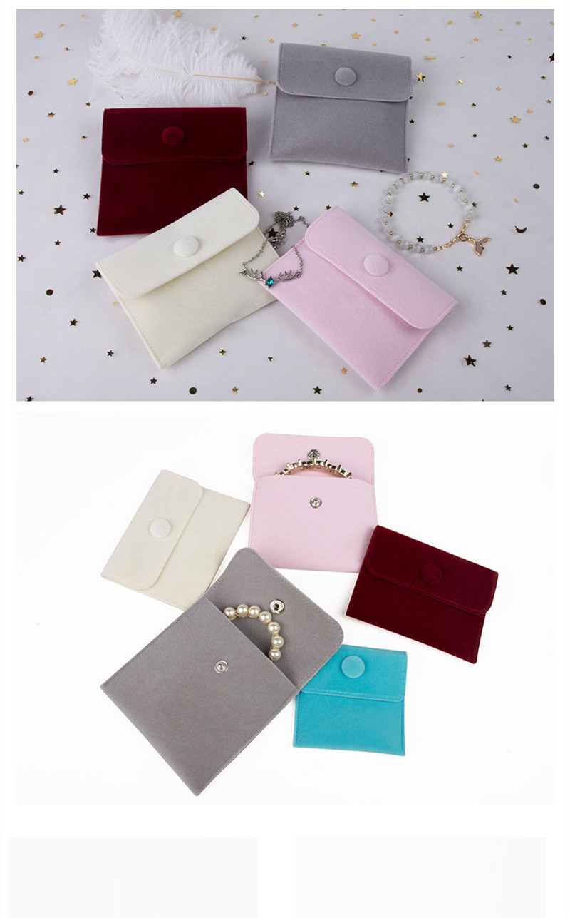 Simple Style Solid Color Flannel Jewelry Packaging Bags display picture 1