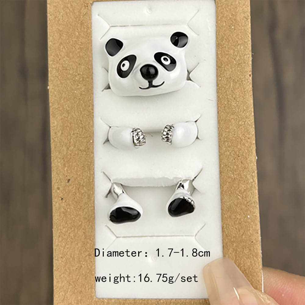 Fashion Panda Alloy Plating Women's Rings 1 Set display picture 9
