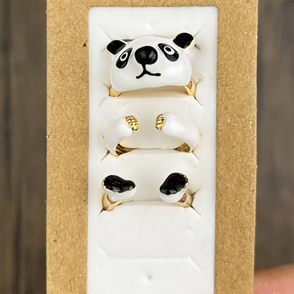 Moda Panda Aleación Enchapado Mujeres Anillos 1 Juego display picture 32