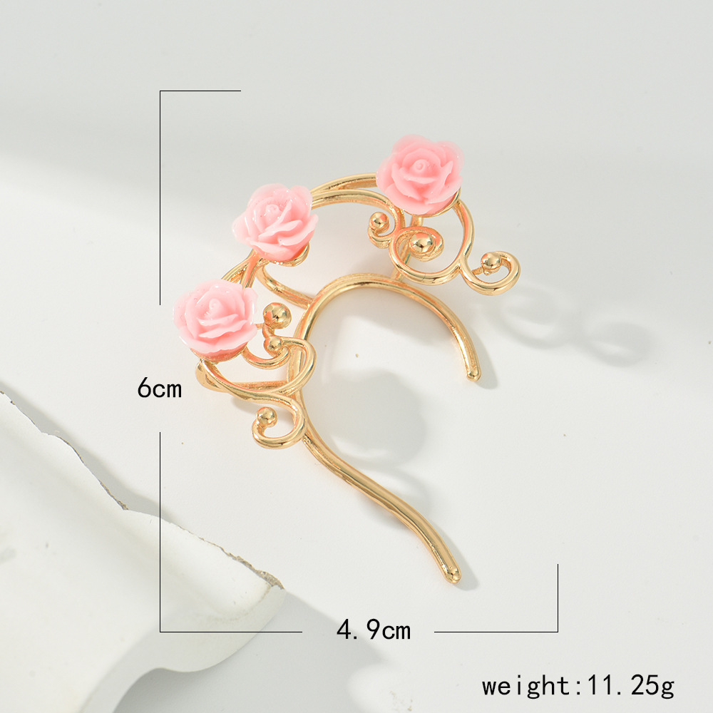 Fashion Flower Scorpion Butterfly Alloy Enamel Inlay Pearl Women's Ear Clips 1 Piece display picture 1