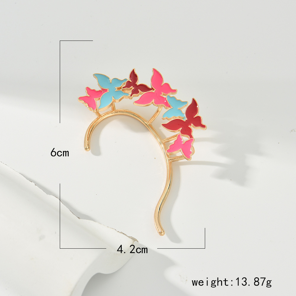 Fashion Flower Scorpion Butterfly Alloy Enamel Inlay Pearl Women's Ear Clips 1 Piece display picture 2