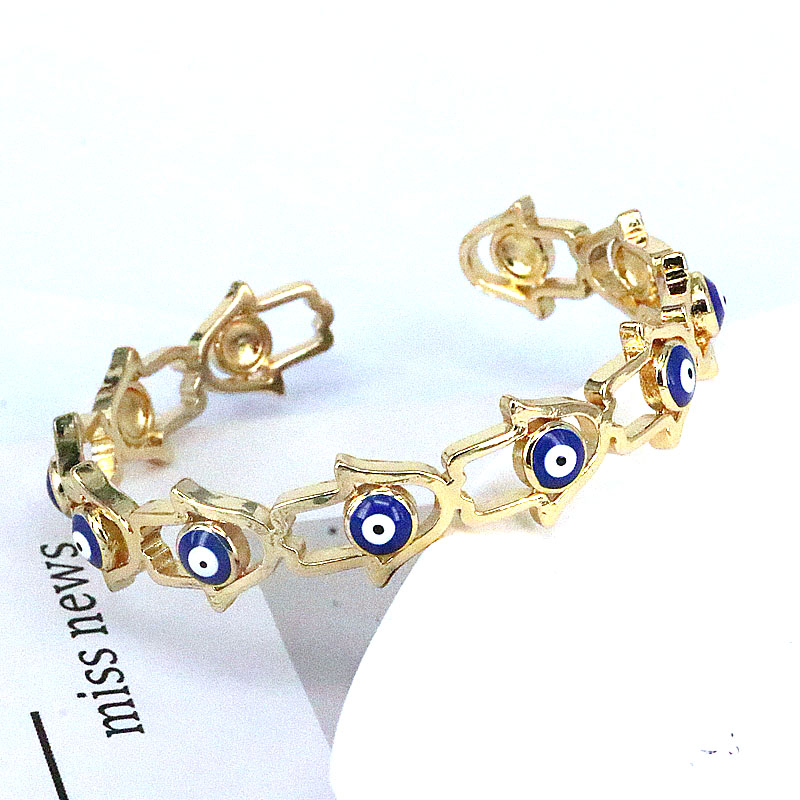 Mode Paume Œil Le Cuivre Émail Bracelet 1 Pièce display picture 4