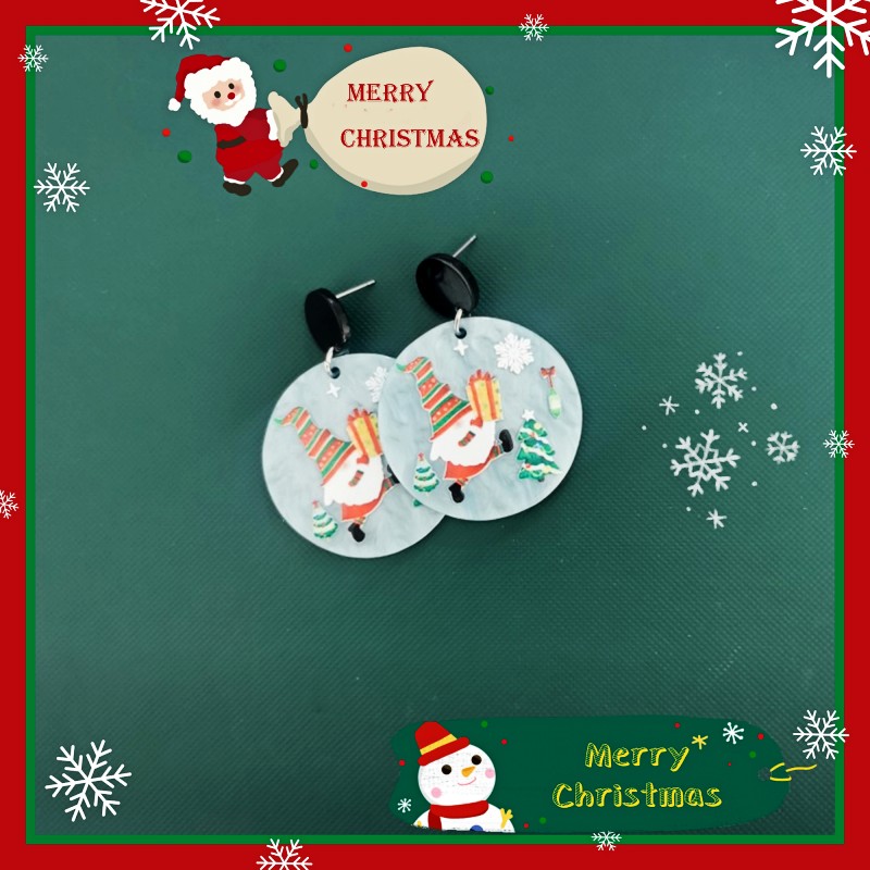 Simple Style Christmas Tree Snowman Elk Acetic Acid Sheets Slice Women's Drop Earrings 1 Pair display picture 2