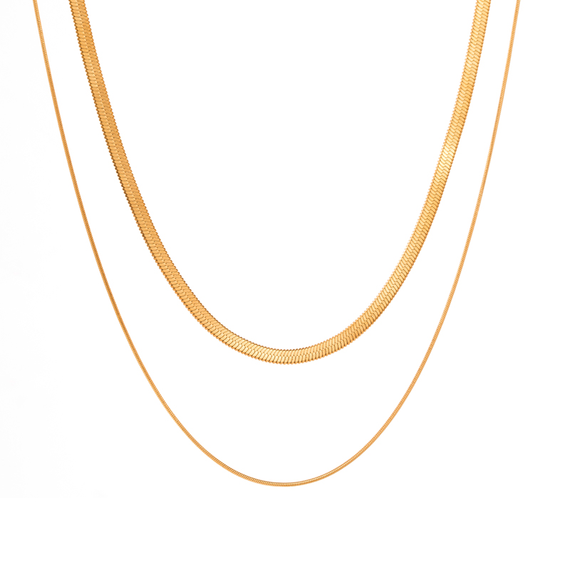Einfacher Stil Geometrisch Rostfreier Stahl Vergoldet Zirkon Vergoldet Halskette display picture 2