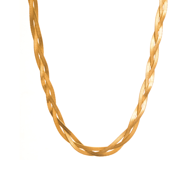 Einfacher Stil Geometrisch Rostfreier Stahl Vergoldet Zirkon Vergoldet Halskette display picture 3