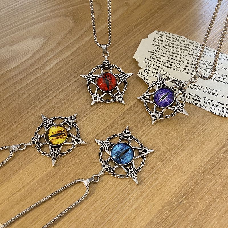 Hip-hop Devil's Eye Skull Arylic Alloy Hollow Out Unisex Pendant Necklace 1 Piece display picture 2
