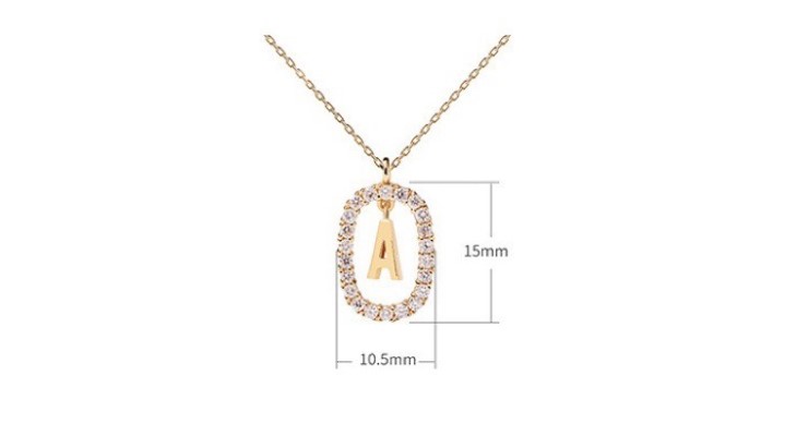 Fashion Letter Copper Plating Inlay Rhinestones Pendant Necklace 1 Piece display picture 6